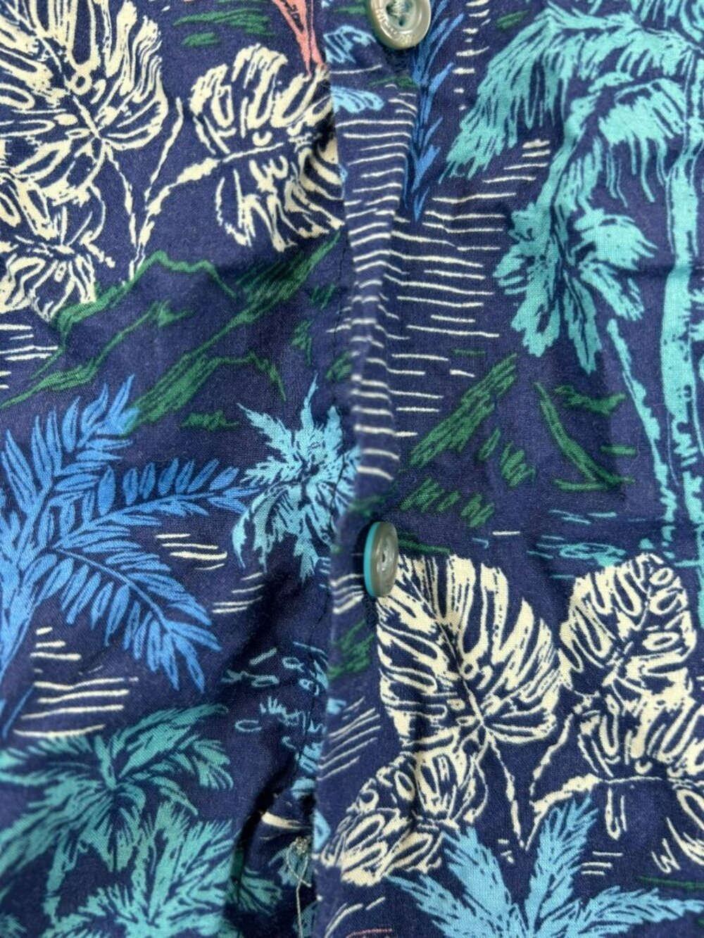 Tori Richard Mens Hawaiian Button-Down Shirt Blue Multi Large 100% Cotton Lawn - Picture 4 of 5